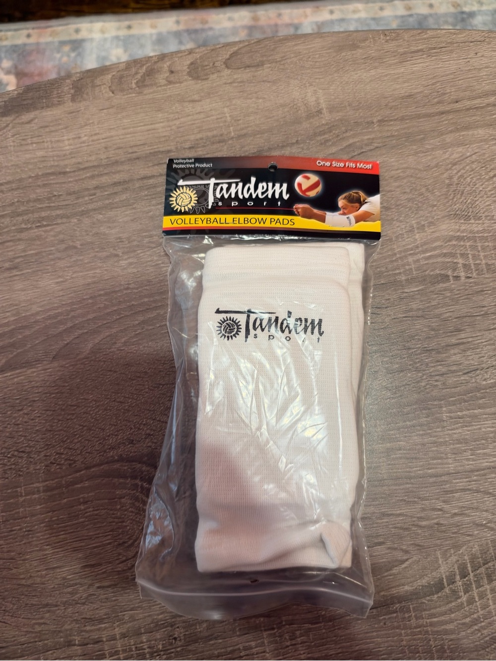 White Volleyball Elbow Pads Tandem
